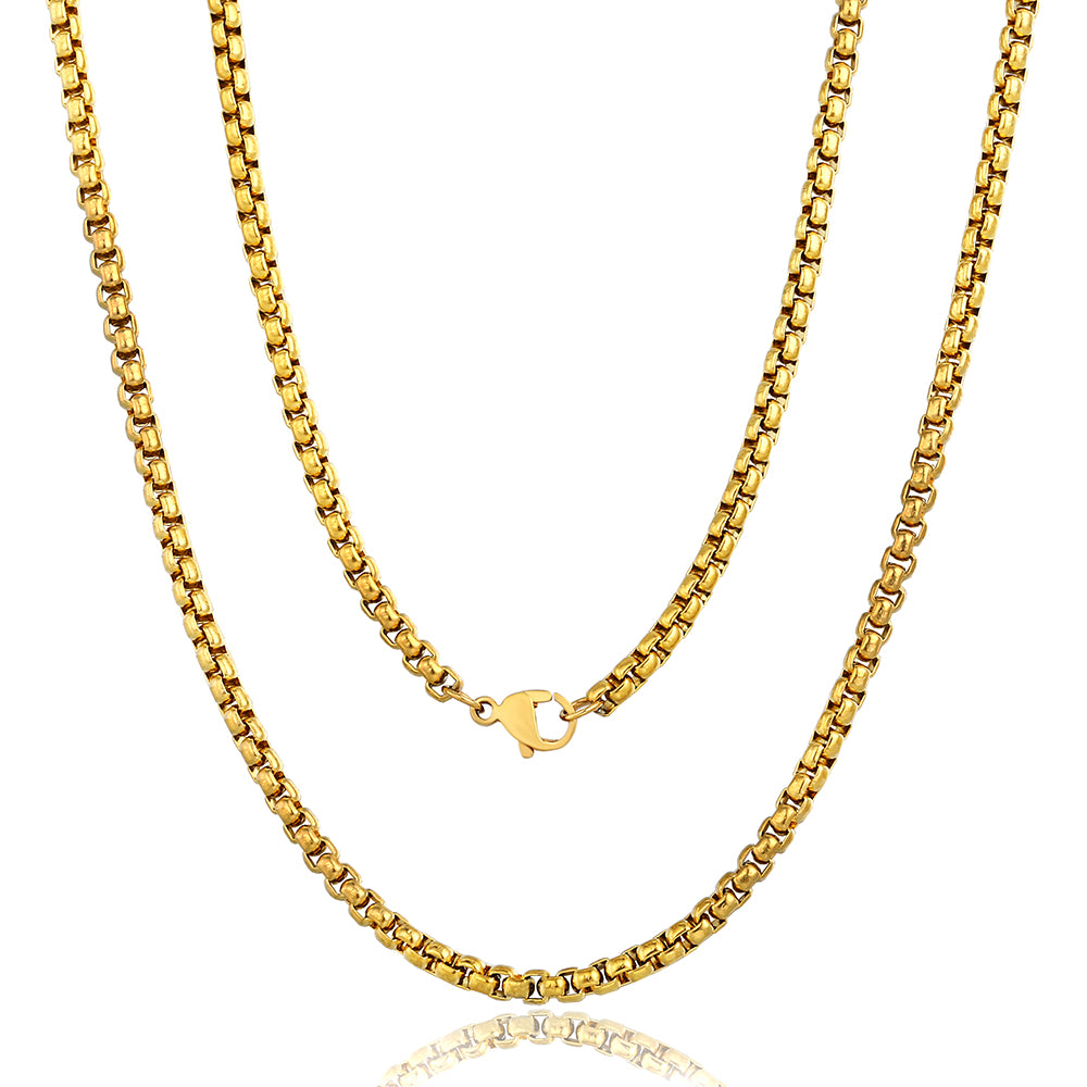 14k White Gold 3.5mm Round Box Chain Necklace 24 Inches | Sarraf.com