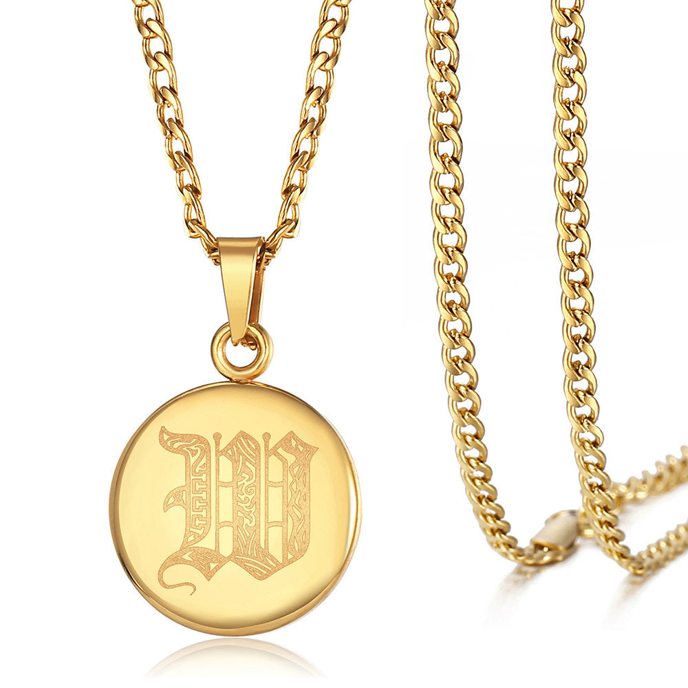 Monogram deals coin necklace